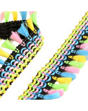 Bobine 15m frange pompons multicolore pastel 30mm