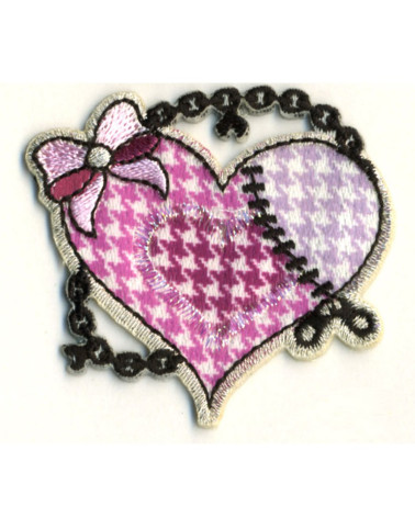 Set de 3 parches termoadhesivos de Corazón con lazo
