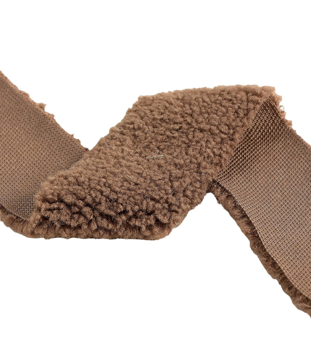 Spool 5m taupe acrylic fur 5mm