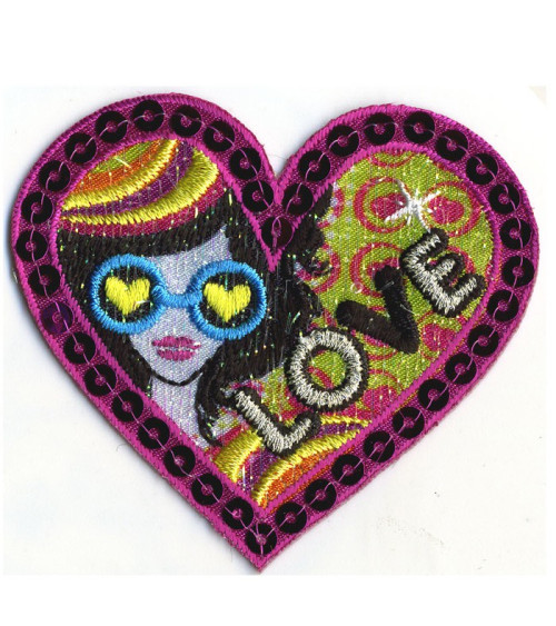 Set of 3 Love Heart iron-on patches