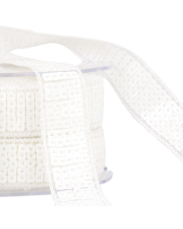White sequin braid per meter