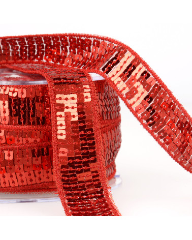 Red sequin braid by the meter