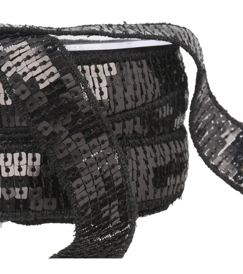 Black sequin braid per meter