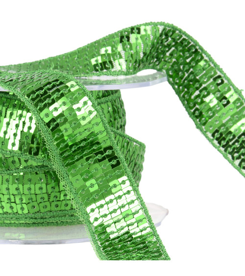 Dark green sequin braid per meter