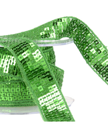 Dark green sequin braid by the meter
