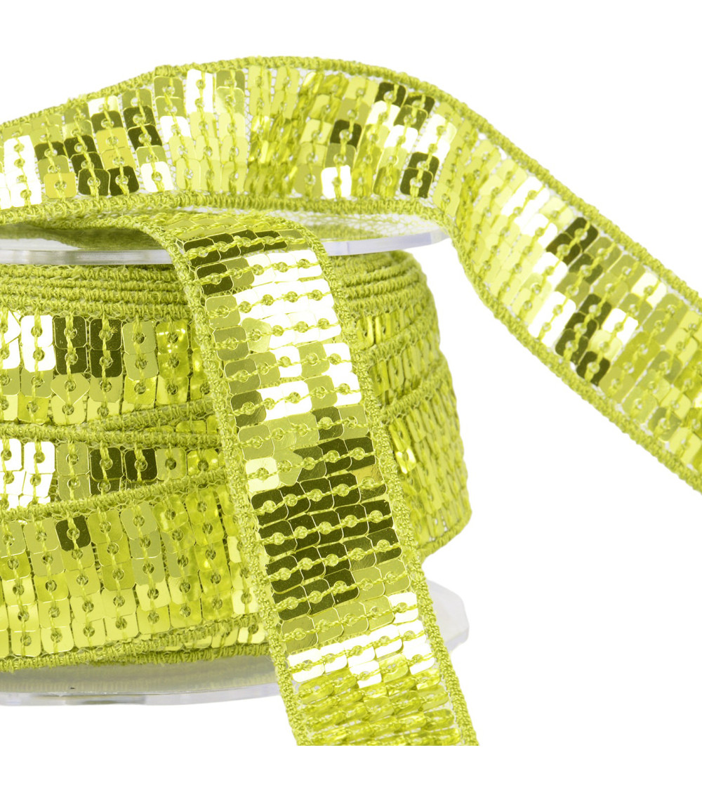 Anise green glitter braid by the meter