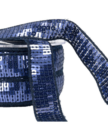 Navy blue sequin braid per meter