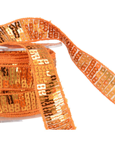 Orange sequin braid by the meter
