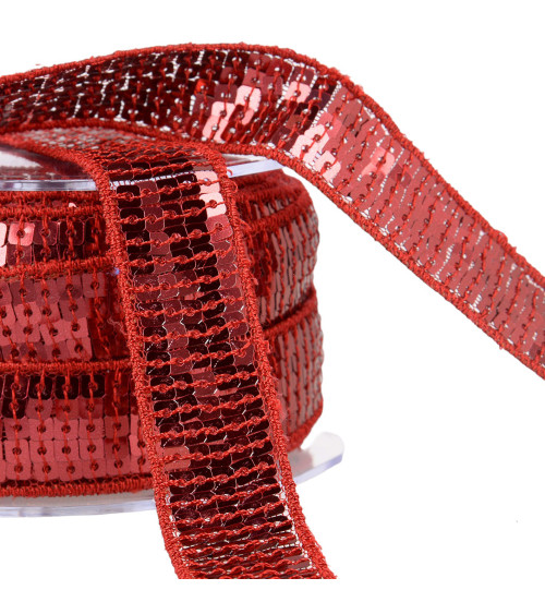 Plum purple sequin braid per meter