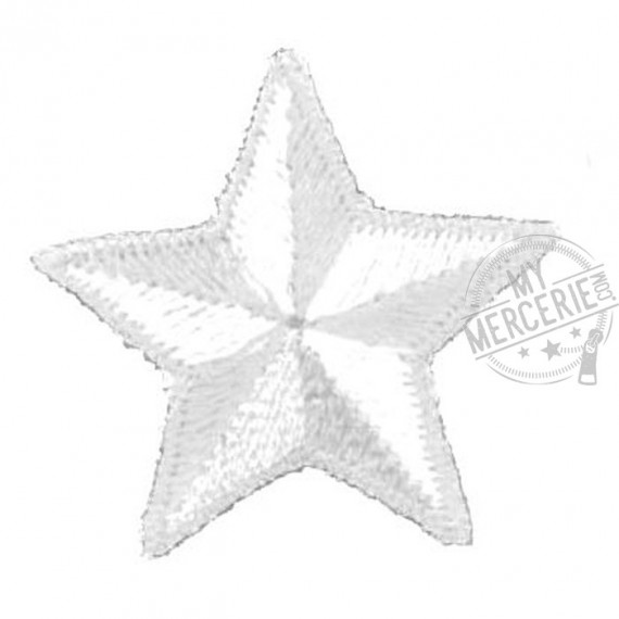 Lot de 3 écussons thermocollants étoile blanc 3cm