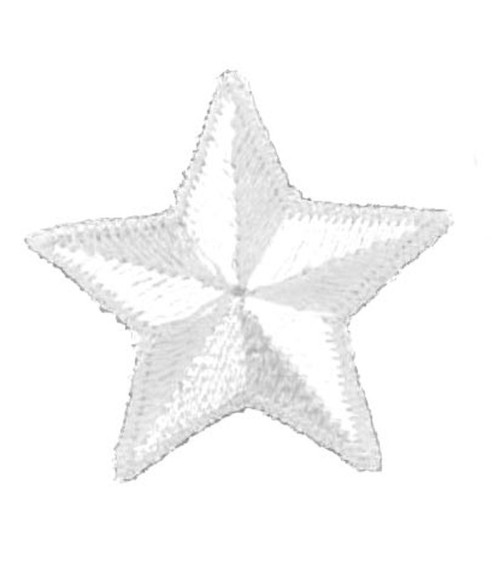 Set di 3 toppe termoadesive stella bianca 3 cm