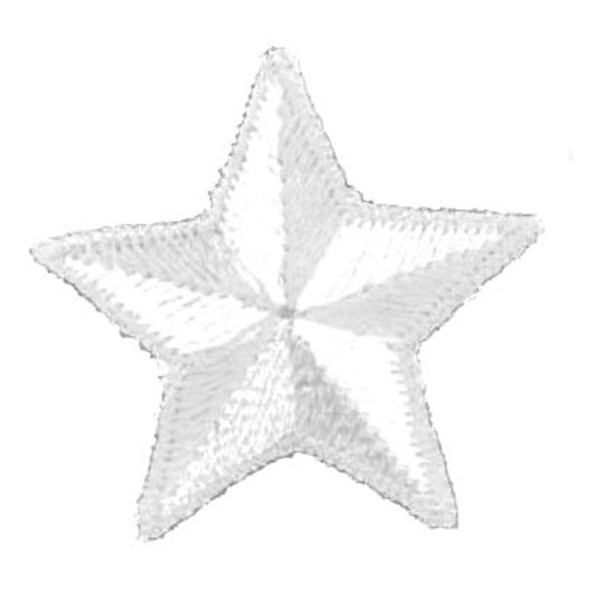 Lot de 3 écussons thermocollants étoile blanc 3cm