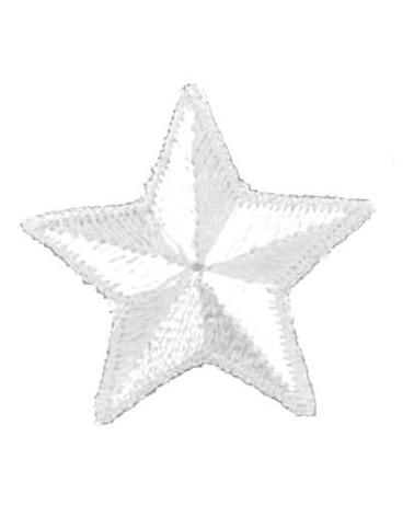 Set of 3 white star iron-on patches 3cm