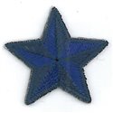 Lot de 3 écussons thermocollants étoile bleu 3cm