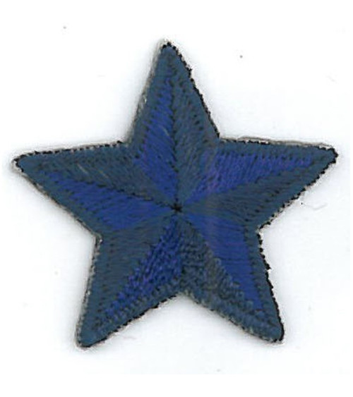 Set of 3 blue star iron-on patches 3cm