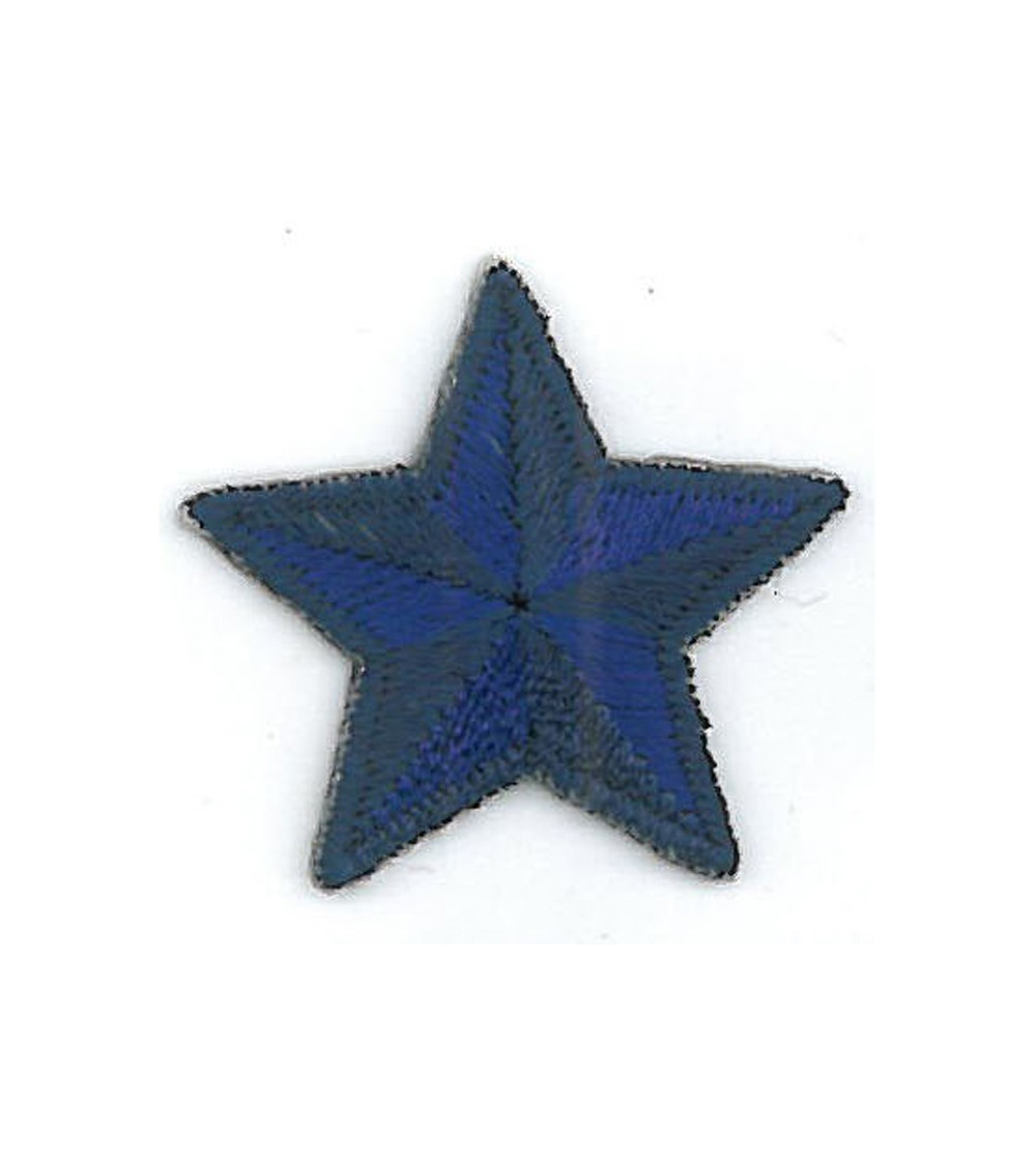 Set of 3 blue star iron-on patches 3cm