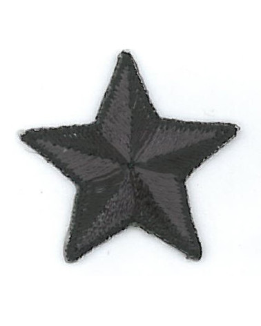 Set of 3 black star iron-on patches 3cm