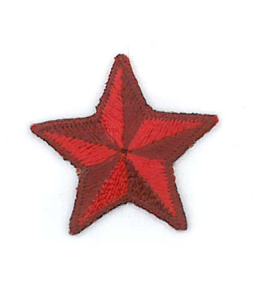 Set of 3 red star iron-on patches 3cm