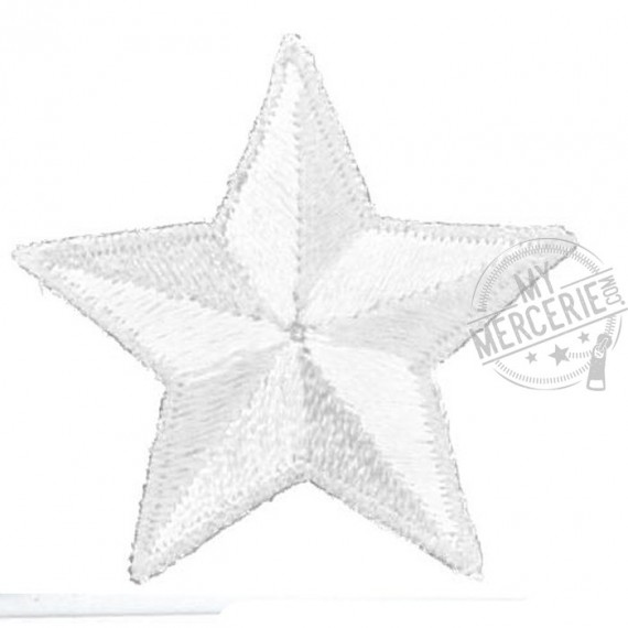 Lot de 3 écussons thermocollants étoile blanc 3.5cm