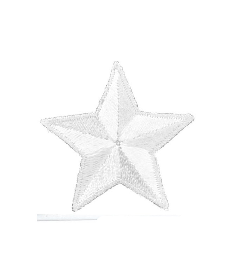 Set di 3 toppe termoadesive stella bianca 3,5 cm
