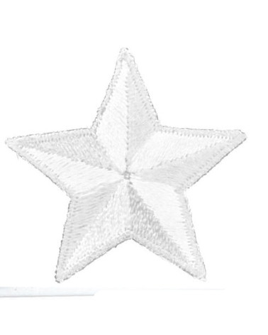 Set of 3 white star iron-on patches 3.5cm
