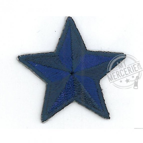 Lot de 3 écussons thermocollants étoile bleu 3.5cm