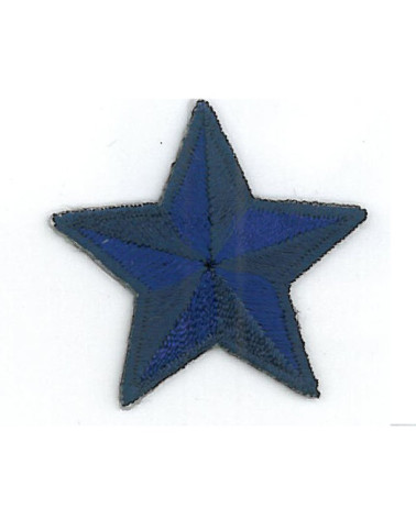 Set of 3 blue star iron-on patches 3.5cm