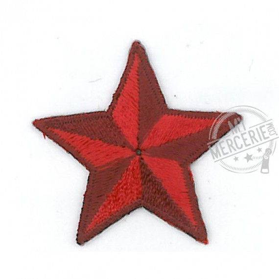 Lot de 3 écussons thermocollants étoile rouge 3.5cm