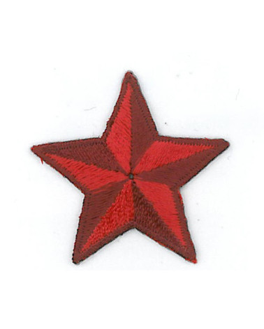 Set of 3 iron-on red star badges 3.5cm