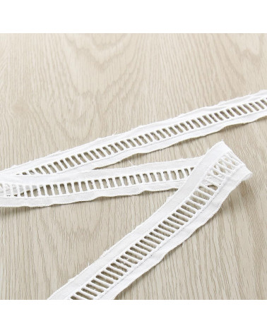 Broderie jour échelle blanc 25mm au mètre