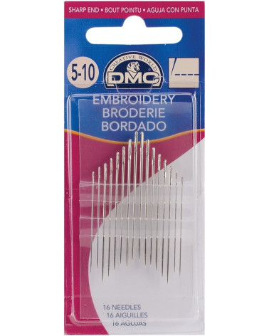 Aiguilles à broder DMC broderie traditionnelle Taille 5-10 Fabriqué en France