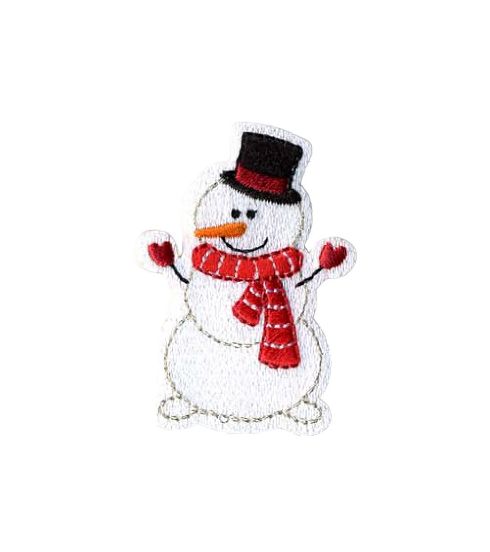 Set of 3 snowman patches with scarf