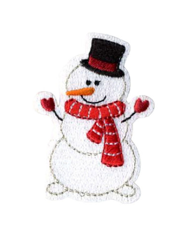 Set of 3 snowman patches with scarf