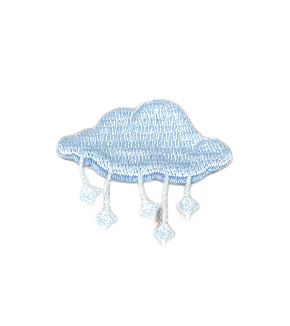 Lot de 3 écussons météo franges nuage 4cm x 3,5cm