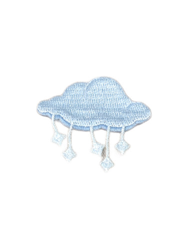 Set of 3 cloud fringe weather badges 4cm x 3.5cm