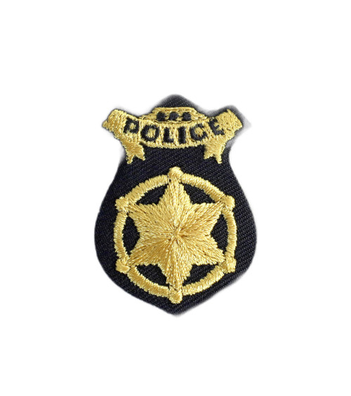 Set of 3 gold police badge patches 2.8cm x 4cm