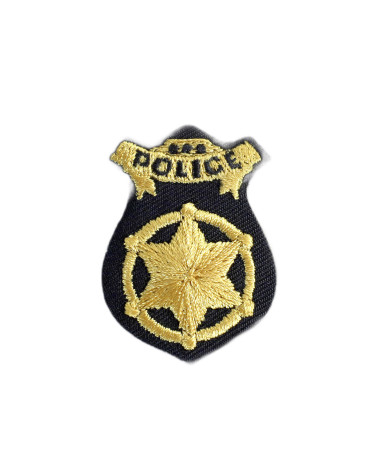 Set of 3 gold police badge patches 2.8cm x 4cm