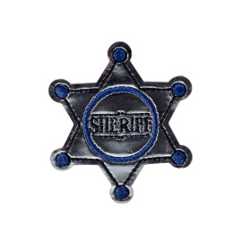 Lot de 3 écussons étoile shérif argent 3,8cm x 3,8cm