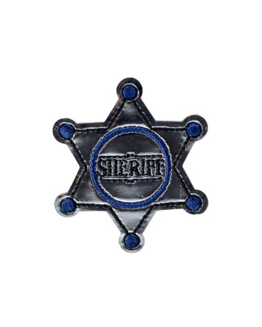 Set mit 3 silbernen Sheriff-Sternabzeichen, 3,8 cm x 3,8 cm