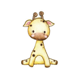 Lot de 3 écussons petits animaux girafe 3,2cm x 5,3cm