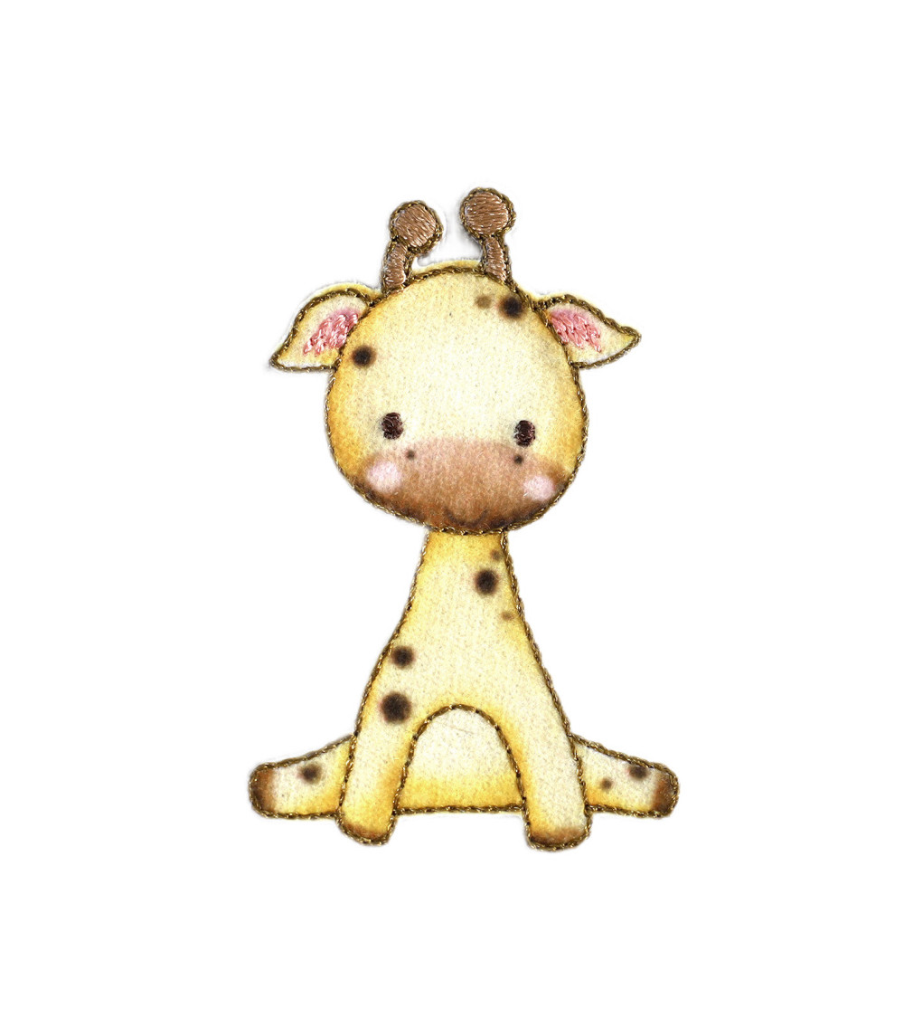 Lot de 3 écussons petits animaux girafe 3,2cm x 5,3cm