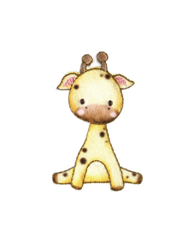 Set of 3 small animal giraffe patches 3.2cm x 5.3cm