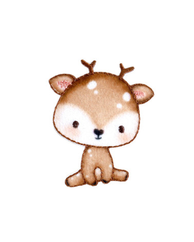 Lot de 3 écussons  petits animaux cerf 3,8cm x 4,5cm