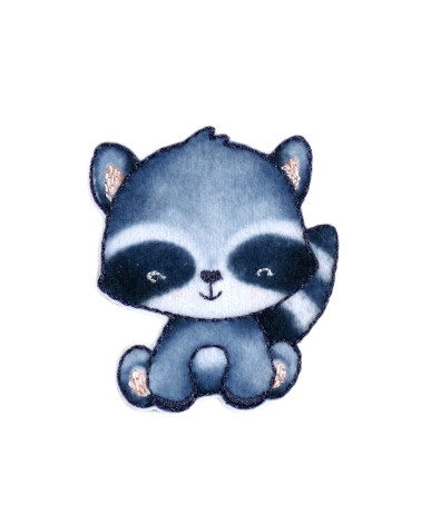 Set of 3 small raccoon animal patches 3.6cm x 4cm