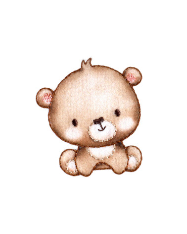 Lot de 3 écussons  petits animaux ours 4cm x 4,5cm