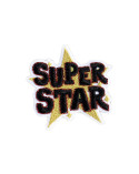 Lot de 3 écussons  message super star 4cm x 4,3cm