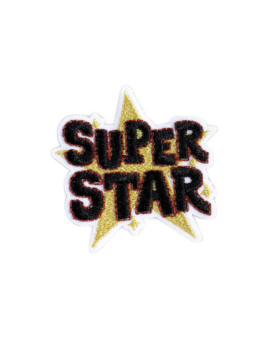 Set of 3 super star message patches 4cm x 4.3cm