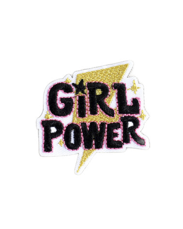 Lot de 3 écussons  message girl power 4cm x 4,6cm