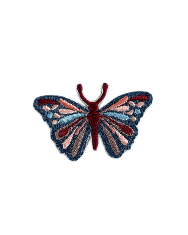 Set of 3 colorful butterfly patches blue 4.2cm x 2.5cm