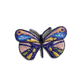Lot de 3 écussons papillon coloré violet 4cm x 2,5cm